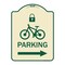 Signmission Parking W/ Lock Cycle & Right Arrow Heavy-Gauge Aluminum Sign, 24" x 18", TG-1824-23473 A-DES-TG-1824-23473 - alternate 1